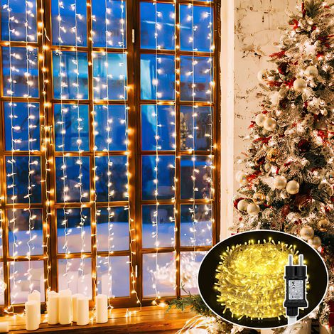Randaco Guirnalda luminosa LED 20m 200 LEDs Decoración Navideña – 8 Modos de Iluminación para Decoración de Jardín Blanco Cálido