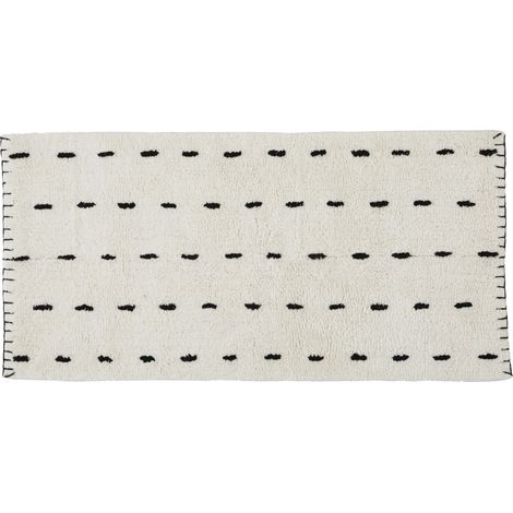 Tapis déco en coton tufté point de cheval 60x120cm (1/4)