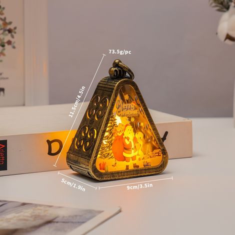 Décorations de Noël, veilleuse vintage, cadeau lumineux, décoration de vitrine, ornement de bureau, lampe bougie imprimée(Y126) (1/5)