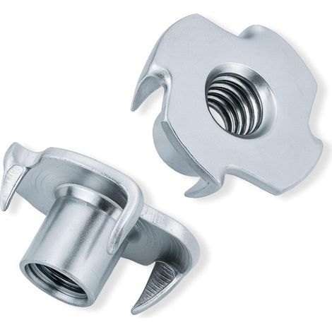 T-Nutensteine – M10 x 13 mm – 100er-Packung – Verzinkter Stahl – 4-Zinken-T-Nutensteine, Einsätze für die Montage von Holzmöbeln (1/5)