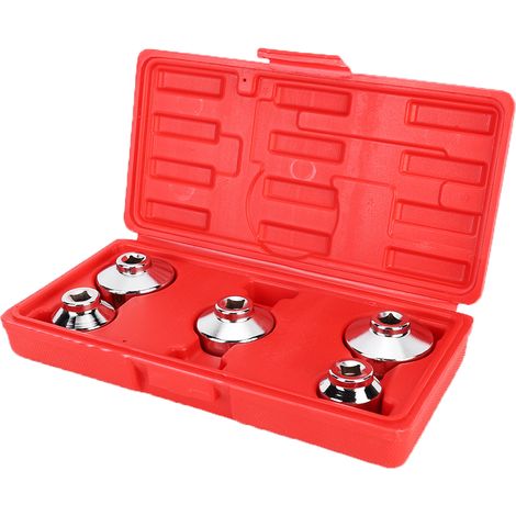 Coffret 5 pièces clé à capuchon douille filtre huile polyvalent outil démontage mécanique auto (1/5)