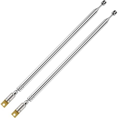 2 Pièces 100cm 7 Sections Antenne Télescopique, Antenne Télescopique Portable FM, Antennes Radio FM Télescopiques Portables, pour TV Dab AM/FM Réception Stéréo (1/4)