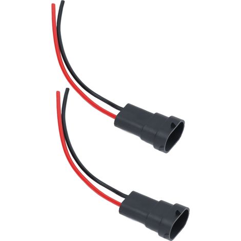 2 Connecteurs Fils Mâles H11 et H8 pour Phare 12V - Adaptateur Câblage en Cuivre 880 890