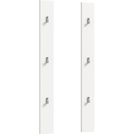 ProjektX Wandgarderobe Set mit 2 6 Haken weiß Hochglanz.