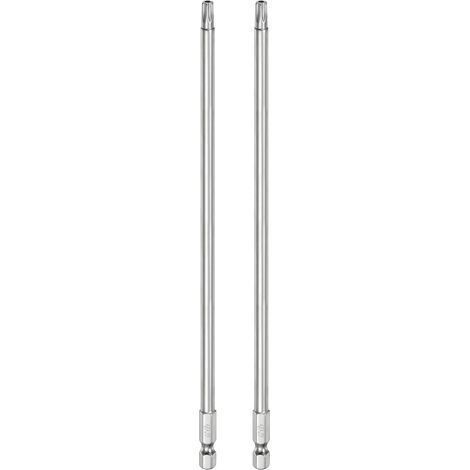 2Pcs T27 Embout Tournevis Torx 1/4" Hex Shank Longueur 8" (200mm) (1/5)