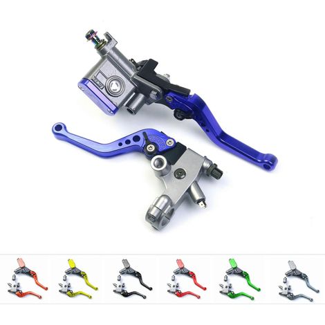 Levier de frein et d'embrayage Fireyouracing 7/8'' pour motos tout-terrain, pitbikes, SX et autres véhicules (gris rouge) (1/5)