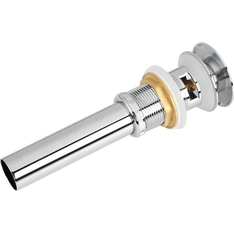 Bonde Pop-Up Laiton Massif pour Lavabo et Évier Salle de Bain, avec Trop-Plein, Chrome, Robinetterie Étanche (1/5)
