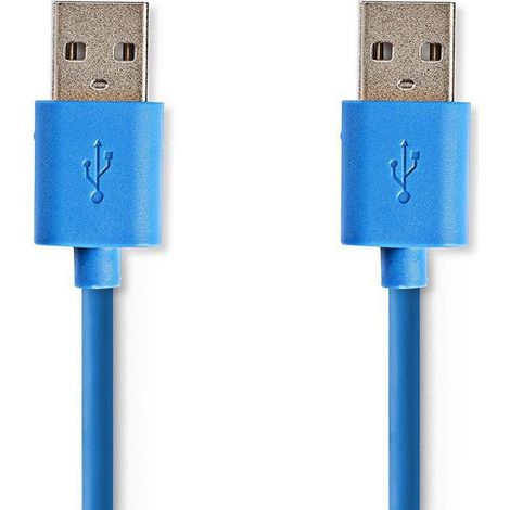 Cable usb usb 32 generacion 1 usb a macho usb a macho 5 gbps niquelado 200 metros redondo pvc azul sobre