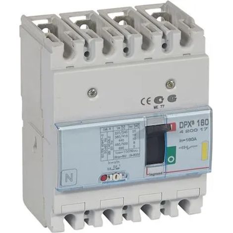 Legrand 420017 Thermomagnetischer Leistungsschalter DPX³160, Ausschaltvermögen 16 kA, 400 V – 4P – 160 A