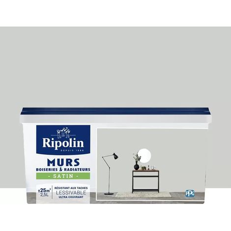 Peinture Murs, Boiseries, Radiateurs RIPOLIN Satin Gris Cétus 2,5 L (1/3)