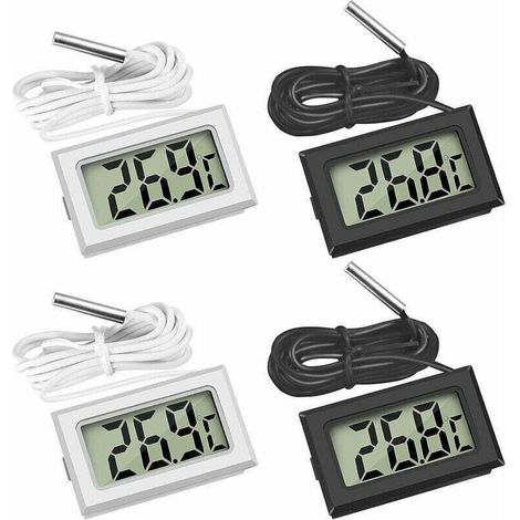 Mini termómetro digital LCD con sensor de temperatura y comprobador (2 negros y 2 blancos). (1/4)