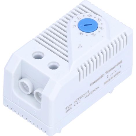 Thermostat Mécanique - 1 Pièce - ABS - Réglable 0-60°C - Montage Rail DIN - Pour Armoire Électrique (1/5)