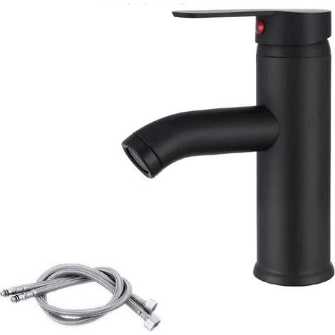 Black Square Basin Faucets,Black Sink Faucets,Stainless Steel Hot and Cold Water Mixer Tap,Toilet,Bathroom,Basin (A