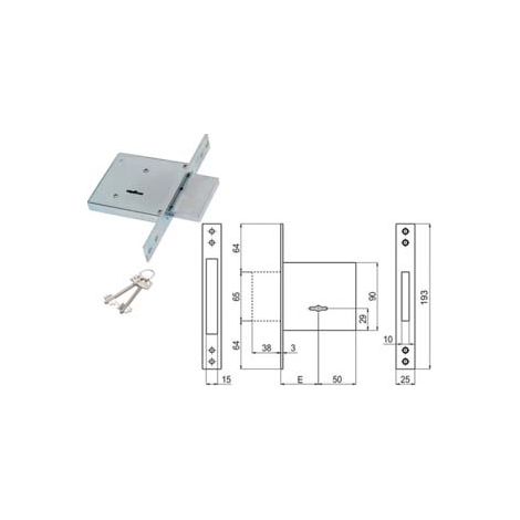 SERRATURA DA INFILARE DOPPIA MAPPA 450/R  mm.70 (00450 R0 70 2C CI)    SAB