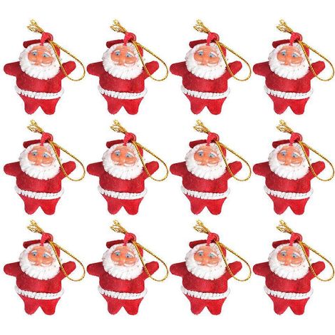 15 pendentifs créatifs rouges en forme de Père Noël, décorations exquises à suspendre au sapin de Noël pour les fêtes.-5X3.5cm-Red