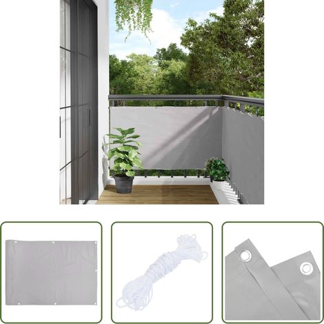 vidaXL Clôture extérieure -  Écran d'intimité de balcon gris 400x120 cm PVC (1/5)