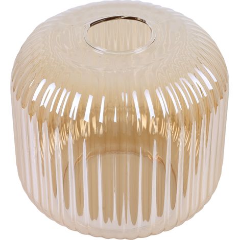 Abat-jour cylindrique en forme de riffle, couleur miel, 15 cm (1/4)
