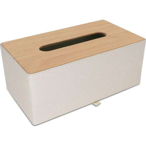 Caja Para Pañuelos - 25 x 14 x 10 cm - Cuero Sintético Pu - Para Escritorio Oficina Hogar Coche - 1 Unidad (1/5)