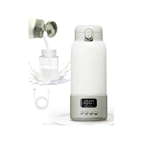 Tragbarer Flaschenwärmer 500 ml Schnelles Erwärmen von 35 bis 70 C für Muttermilch und Wasser Präzise Temperaturregelung für Reisen Auto und (1/5)