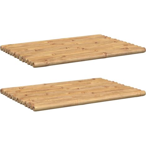 Tapis de bain 2 pcs 70x50 cm bambou