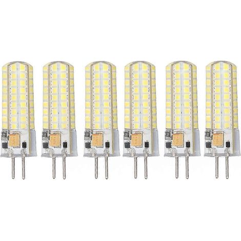 Lot de 6 ampoules LED GY6.35 7W AC/DC12V 700lm 72 LED 360° Ampoule LED type maïs pour suspensions et plafonniers Lumière blanche (6000K-6500K) (1/4)