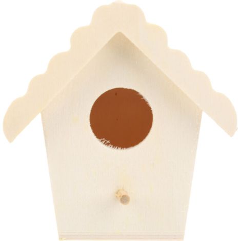 Casetta per uccelli in legno fai da te con pannello composito, gabbia per uccelli in legno fatta a mano per bambini, attività creative, grondaia in pizzo n. 4 (1/4)