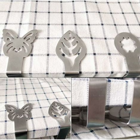 Linge de table acier inoxydable forme papillon fixer nappe (1/4)