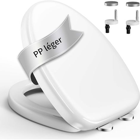 Toilet Seat with Fall Brake, Adjustable Hinge, Built-in 2-in-1 Child Seat, Easy Installation and Easy Cleaning (O Shape) (1/5)