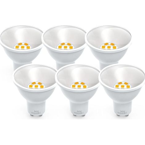 VUSZR gu10 LED Warmweiß 800 Lumen, 6-er Pack 5W GU10 led, Ersetzen 70W-80W Halogenlampen, 3000K Abstrahlwinkel 120° Leuchtmittel Reflektor led Spots, Nicht Dimmbar (1/5)