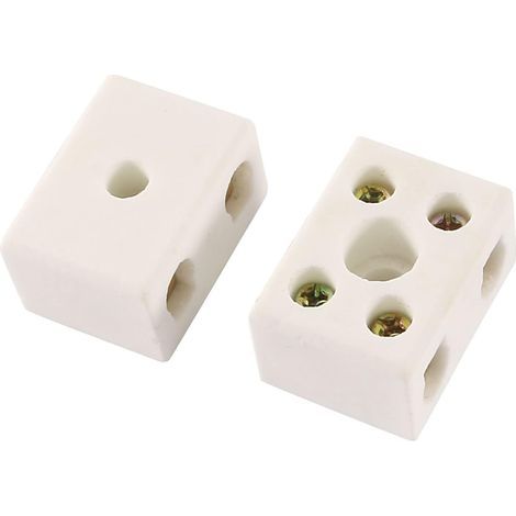 2pcs 2-Way 15A High Temperature Ceramic Terminal Blocks Electrical Connectors for Household Appliances (1/2)