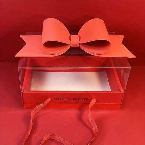 Boîte à gâteau transparente en forme de rose, boîte à fleurs portable pour fruits et fleurs, boîte cadeau avec nœud, Saint-Valentin