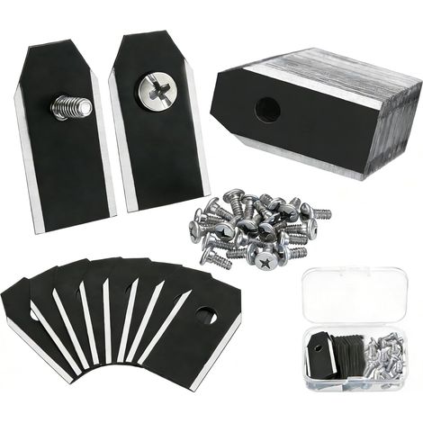20 Pcs Lame Tondeuse à Gazon Universelle, Lame de Rechange pour Robot Tondeuse, Lames de Rechange en Acier Inoxydable pour Navimow 105e et 108e, avec 20 vis (1/5)