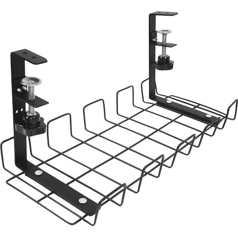 Organizzatore di cavi sotto la scrivania, organizer per cavi, portacavi, per scrivania, nero HDWR SolidHand-CM01 (1/2)