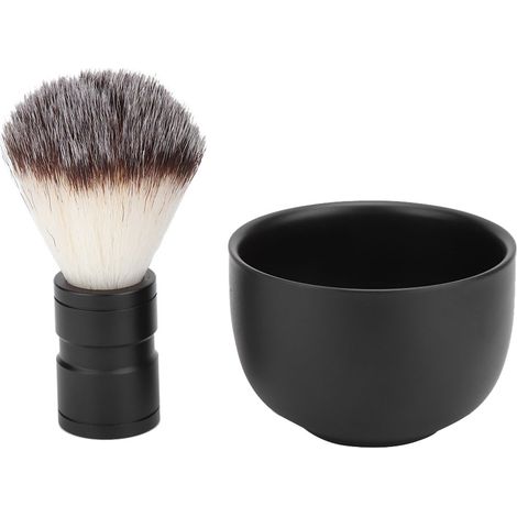 Eosnow Hommes rasage en acier inoxydable bol de savon doux brosse à cheveux brosse à barbe outil de nettoyage