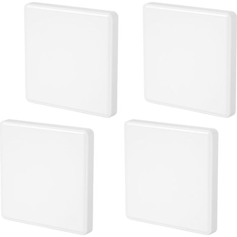 Lot de 4 couvercles aveugles - Plaque murale aveugle - Couvercle de prise - Couvercle de boîte de dérivation - Couvercle carré pour prises murales - Prises et interrupteurs non utilisés (1/5)