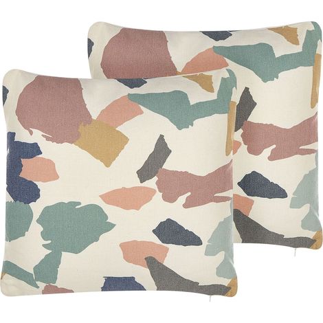 Set di 2 cuscini decorativi multicolore motivo astratto 45 x 45 cm Fothergilla (1/5)