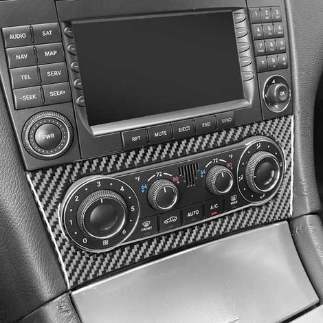 Passend für Mercedes-Benz C-Klasse W203 (Baujahre 2005–2007): Dekorativer Aufkleber aus weicher Kohlefaser für die Klimaanlagenverstellung (1/4)