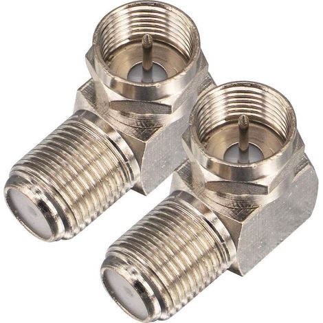 Connecteur Coaxial Angle Droit F Mâle Vers Femelle - Adaptateur RG6 90 Degrés - Pour Câbles Coaxiaux et Prises Murales - Lot de 2 (1/5)