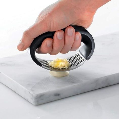 Stainless Steel Garlic Press, Manual Cutting Tools, Curved Fruit and Vegetable Tools, Kitchen Accessories, Gadgets (1/4)
