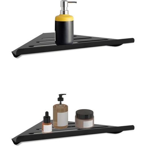 Mensola angolare per doccia, set di 2 mensole angolari in acciaio inox 304, mensola per bagno per doccia e cucina, 190 x 190 x 300 mm