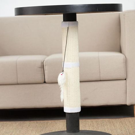 Tapis griffoir pour chat,Protection de meubles,Jambes de table, enveloppantes autour du griffoir pour chat,Pour la maison, la maison, l'abri extérieur, le salon, les races de petite, moye,beige clair (1/5)