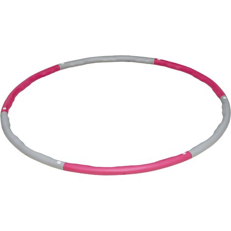 Aro de hula-hula de 100 cm con peso, color gris-rosa (1/2)