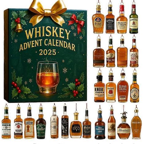 Calendrier de l'Avent surprise de la NASA, série Voiture de luxe - Décoration de sapin de Noël, pendentif acrylique de collection, boîte surprise Whisky - 26 x 18 x 3 cm (1/5)