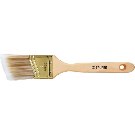 Paletina con cerdas sintéticas, corte angular - 50 mm - Mango madera
