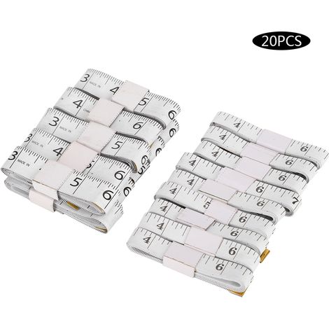 Lot de 20 règles de couture flexibles à double échelle pour le corps, avec ruban à mesurer souple. (1/5)