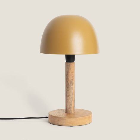 Lámpara de Mesa Metal y Madera Mallavi Amarillo (1/4)