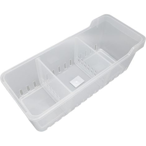 Kühlschrank-Organizer-Box, transparente Aufbewahrungsbox mit 2 Fächern für Küchenschränke und Büros: 40 x 16 x 14,1 cm / 15,7 x 6,3 x 5,6 Zoll (1/5)