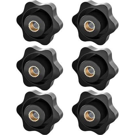 Bouton de Serrage M8, Ecrou Étoile, Bouton de Serrage à Filetage Moleté, Écrou De Serrage M8, Étoile Tête Écrous De Serrage Bouton,pour les Mécaniques,Équipements Électroniques, 6 Pack-LIAIKI (1/5)