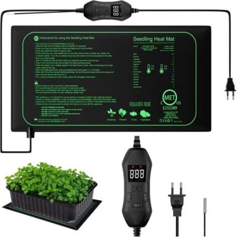Tapis chauffant 50W avec thermostat pour semis, plantes, animaux et reptiles, sûr et durable (1/4)