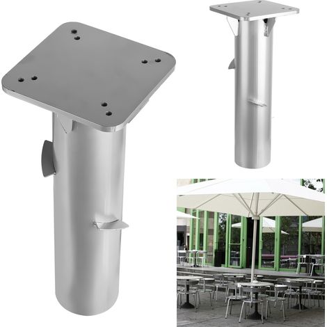 Swanew – Pied de parasol déporté en métal 40cm – Base universelle pour ancrage béton – Stabilité accrue pour grands parapluies – Couverture en acier inoxydable (1/5)